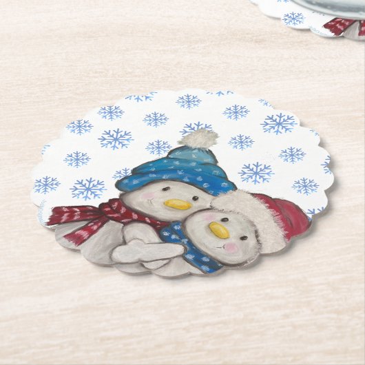 Winter Snowmen Paper Untersetzer (angewinkelt)