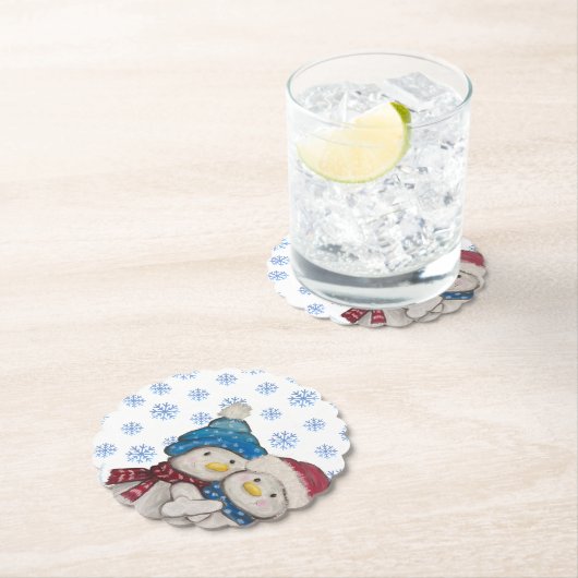 Winter Snowmen Paper Untersetzer (Vor Ort)