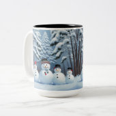 Winter Snowmen Zweifarbige Tasse (Vorderseite Links)