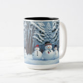 Winter Snowmen Zweifarbige Tasse (VorderseiteRechts)