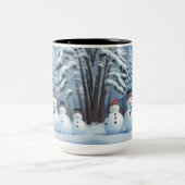 Winter Snowmen Zweifarbige Tasse (Mittel)