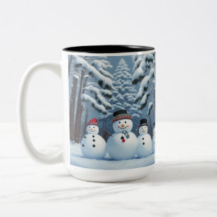 Winter Snowmen Zweifarbige Tasse