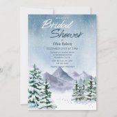 Winter Snowy Mountain Forest Brautparty Einladung (Vorderseite)