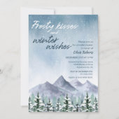 Winter Snowy Mountain Forest Brautparty Einladung (Vorderseite)