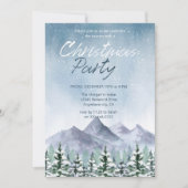 Winter Snowy Mountain Forest Weihnachtsfest Party Einladung (Vorderseite)