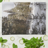 Winter Snowy Mountain Scene Geschirrtuch (Gefaltet)