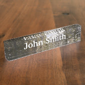 Winter Snowy Mountain Scene Namensplakette (Seite)