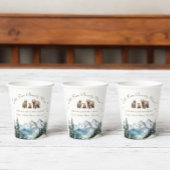 Winter Snowy Mountains Bärenabenteuerdusche Pappbecher