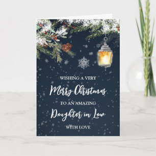 Winter Snowy Night Daughter im Gesetz Frohe Weihna Karte