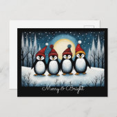 Winter Snowy Night Santa Penguin Weihnachten (Vorne/Hinten)