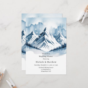 Winter Snowy Pine Wreath Polterabend Einladung