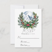 Winter Snowy Pine Wreath Wedding RSVP (Vorderseite)