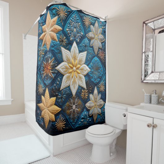 Winter Snowy Quilt Duschvorhang (Beispiel)