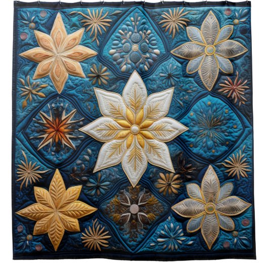 Winter Snowy Quilt Duschvorhang (Vorderseite)
