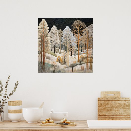 Winter Snowy Quilt Poster (Küche)