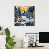Winter Snowy Quilt Poster (Heimbüro)