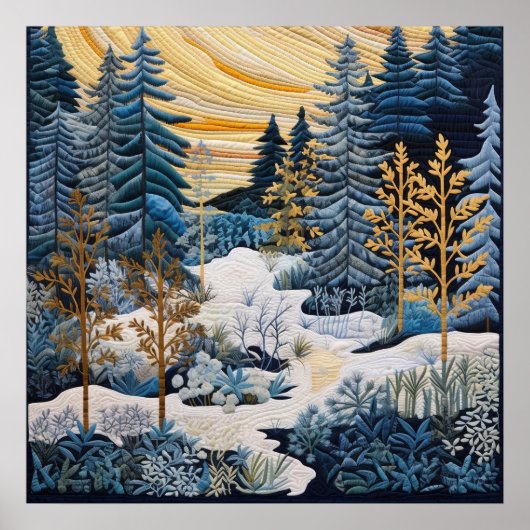 Winter Snowy Quilt Poster (Vorne)