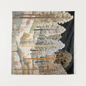 Winter Snowy Quilt Tapestry Wandteppich (Vorderseite (Horizontal))