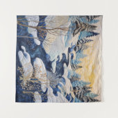Winter Snowy Quilt Tapestry Wandteppich (Vorderseite (Horizontal))