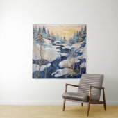 Winter Snowy Quilt Tapestry Wandteppich (Beispiel)