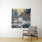 Winter Snowy Quilt Tapestry Wandteppich (Beispiel)