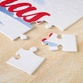 Winter Snowy Santa Niedlich Snow Leopard Cub Weihn Puzzle (Seite)