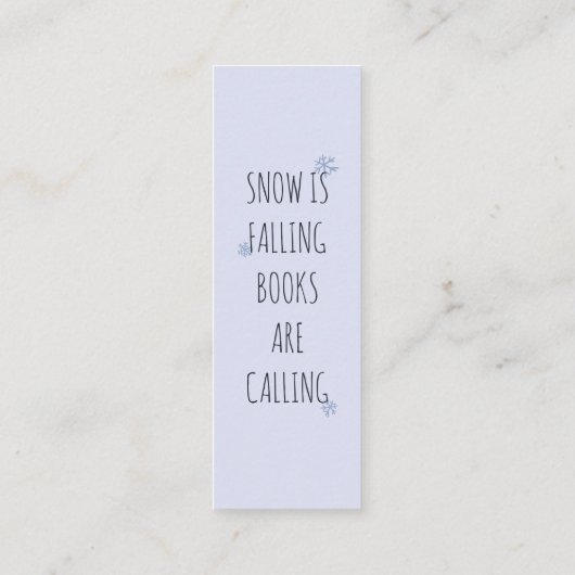 Winter Snowy time liest Mini Lesezeichen Calling C Telefonnummerkarte (Rückseite)