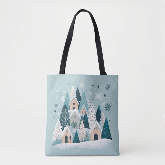 Winter Snowy Village Tasche (Vorderseite)