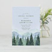 Winter Snowy Wilderness Trees Brautparty Einladung (Stehend Vorderseite)