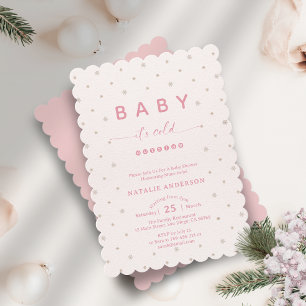 Winter Soft Pink Es ist kalt draußen Babydusche Einladung