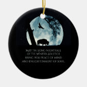 Winter Solstice Buffalo Moon und Raven Keramik Ornament (Vorne)