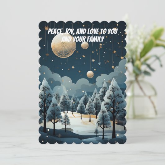 Winter Solstice Dreamscape Feiertagskarte (Stehend Vorderseite)
