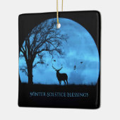 Winter Solstice Elk and Moon Segnungen Keramikornament (Links)