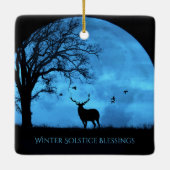 Winter Solstice Elk and Moon Segnungen Keramikornament (Rückseite)