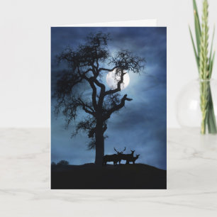 Winter Solstice Elks und Baum Karte