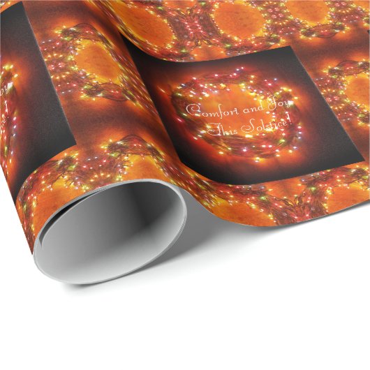 Winter Solstice Fee Lights Wreath Geschenkpapier (Rolleneckpunkt)