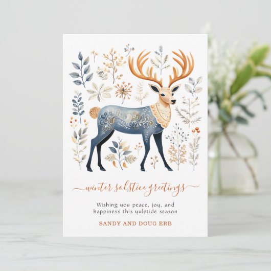 Winter Solstice Foliage Feiertagskarte (Stehend Vorderseite)