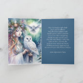 Winter Solstice Forest Goddess and Owl Karte (Innenseite)