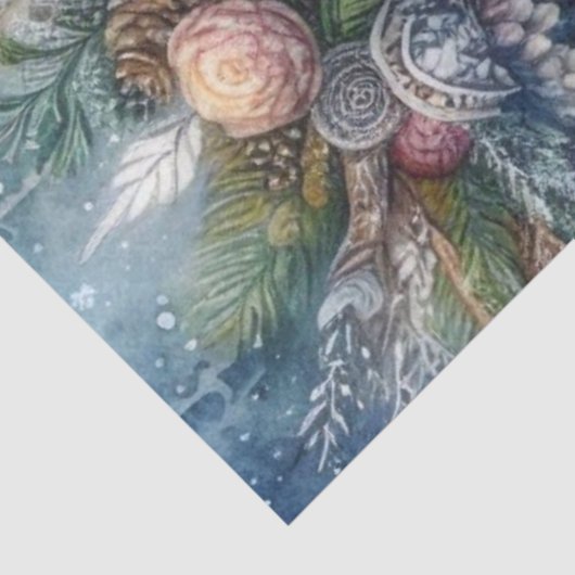 Winter Solstice Forest Goddess and Owl Seidenpapier (Ausschnitt)