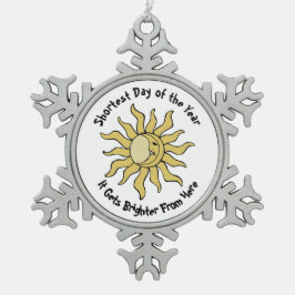 Winter Solstice Gedicht Schneeflocken Zinn-Ornament