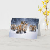 Winter Solstice Geist der Jahreszeit mit Füchsen Karte (Gelbe Blume)