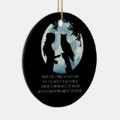Winter Solstice Girl and Owl Moon Keramik Ornament (Rechts)
