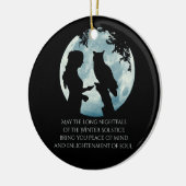 Winter Solstice Girl and Owl Moon Keramik Ornament (Links)