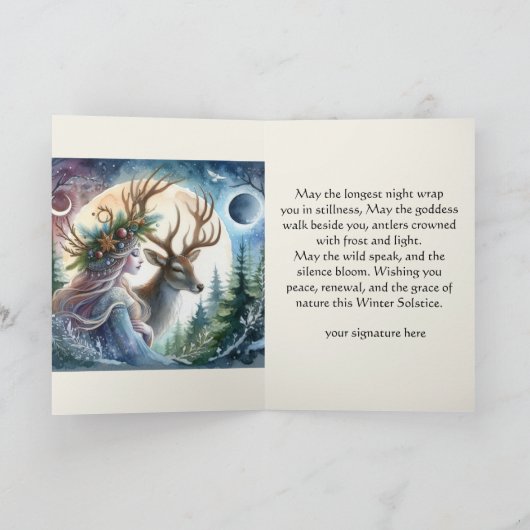 Winter Solstice Goddess and Deh Sessing Card Karte (Innenseite)