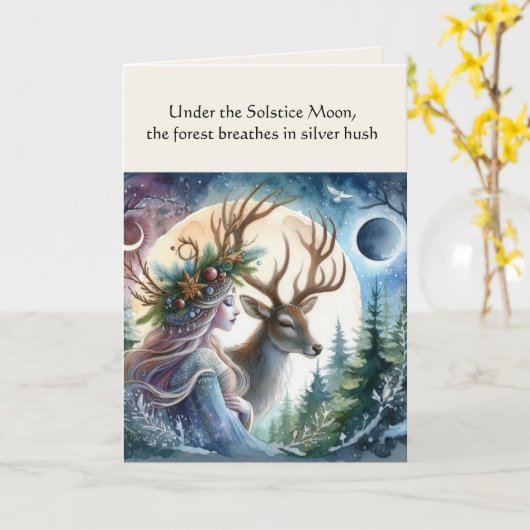 Winter Solstice Goddess and Deh Sessing Card Karte (Gelbe Blume)