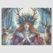 Winter Solstice Goddess Forest Themed Tissue Paper Seidenpapier (Vorderseite)