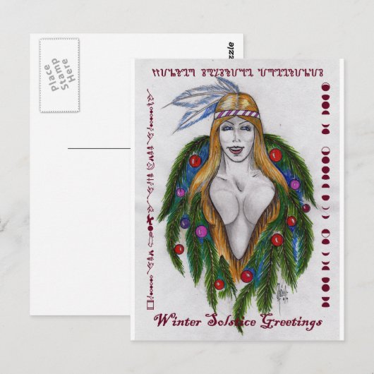 Winter Solstice Greetings Postkarte (Vorne/Hinten)