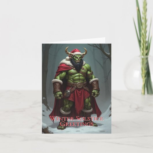 Winter Solstice Grußkarte Orc Feiertagskarte (Vorderseite)