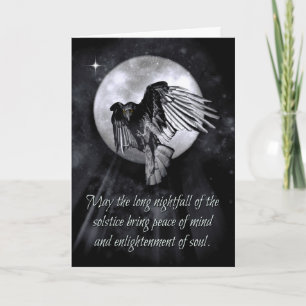 Winter Solstice Holiday Cards Segnen Raven Crows Karte