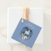 Winter Solstice Holiday Deer Blue White Christmas Geschenkanhänger (Beispiel)